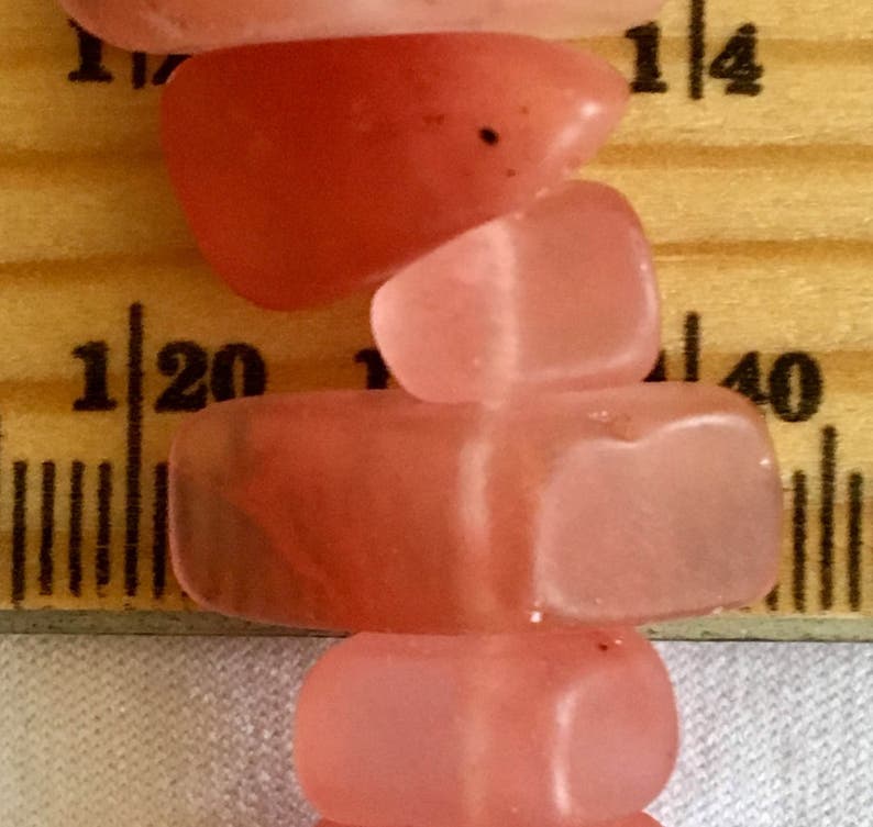 Glass nugget beads salmon pink color 8 strand beads Etsy