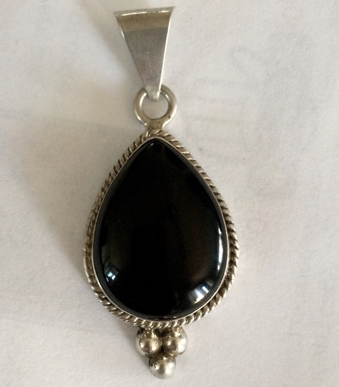 Vintage Sterling Silver & Onyx Pandant Classic Style Made in Mexico ...