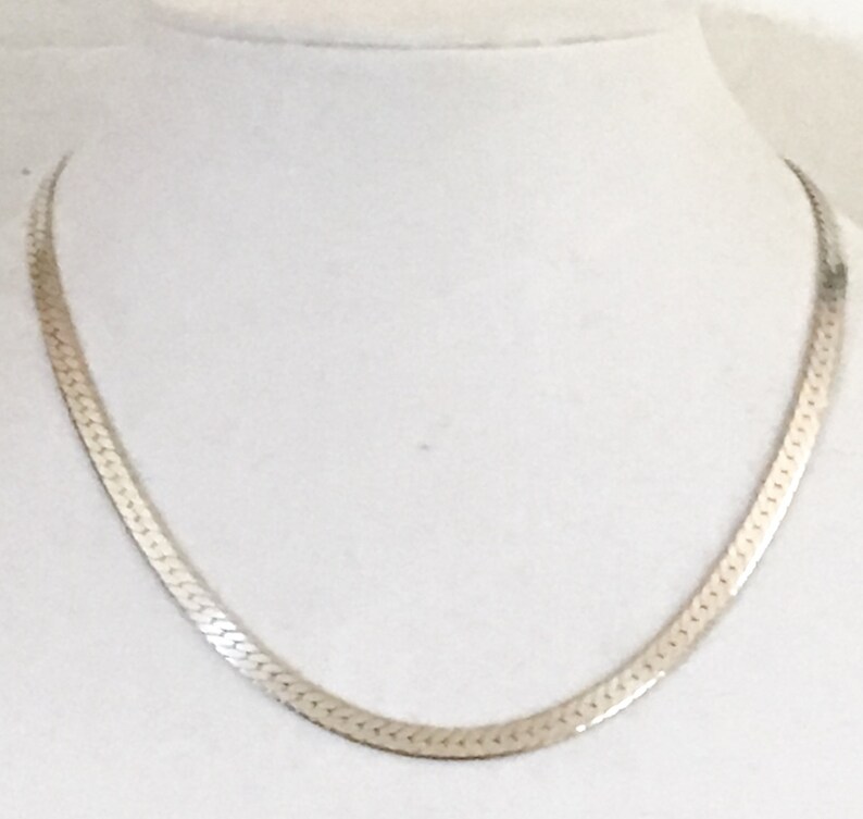 Sale Vintage Sterling Silver Herringbone Necklace Clean and Etsy