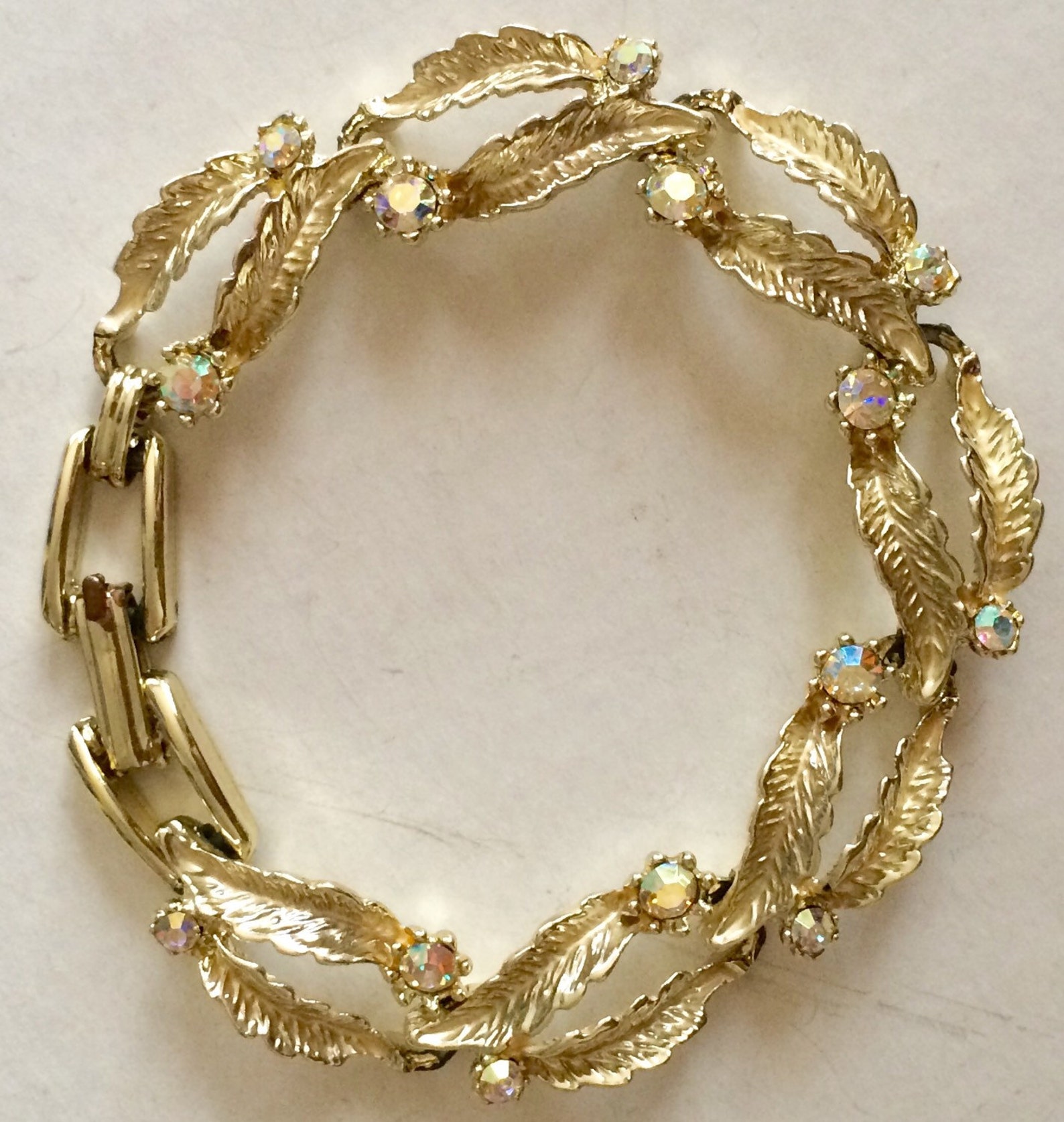 Vintage Golden Bracelet & Earring Set With Sparkling Gold AB Etsy