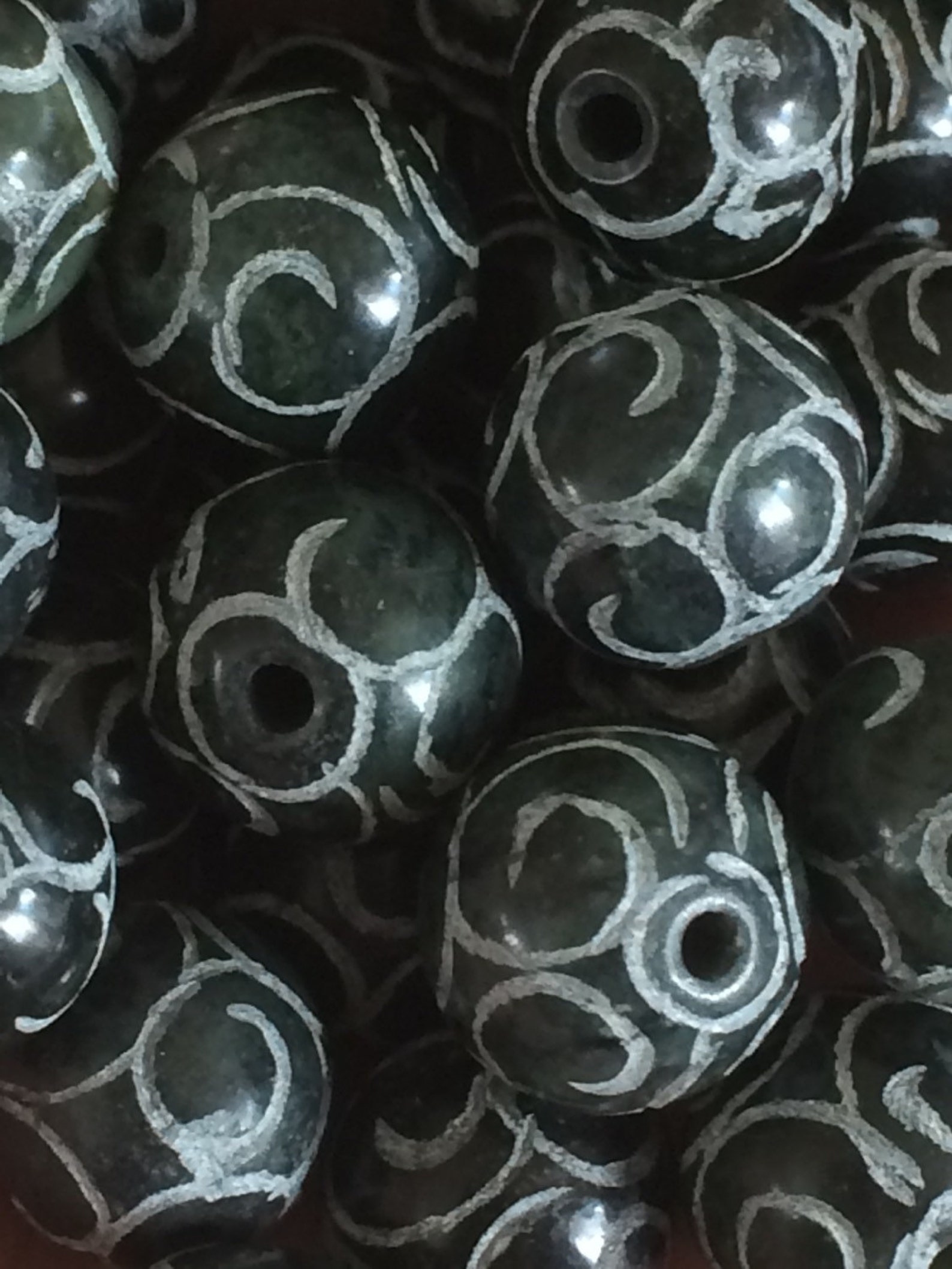 Black Jade Afghan Beads Hand Carved Beautiful 8mm 32 Pieces Etsy