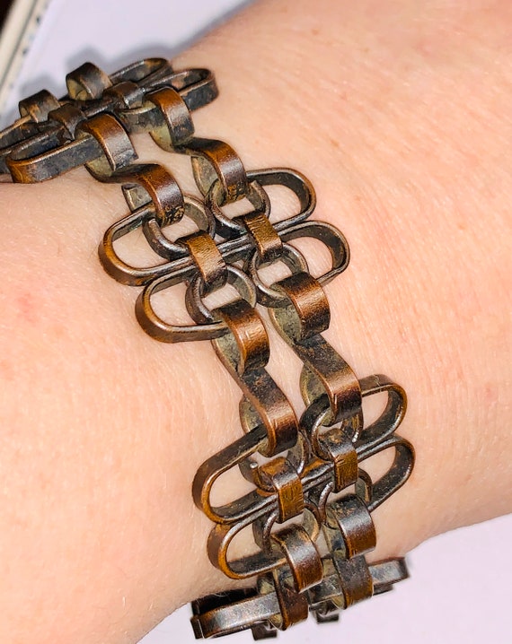 Vintage copper chain link bracelet handcrafted heavy … Gem