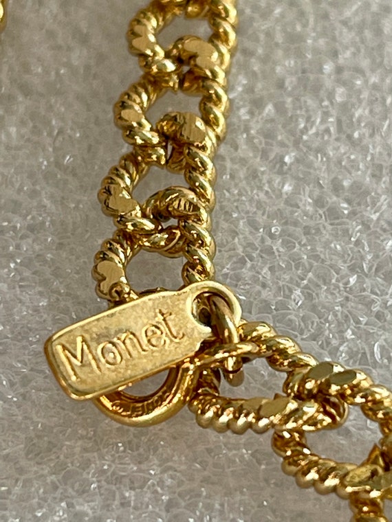 Vintage Monet textured curb link chain necklace 5… - image 6