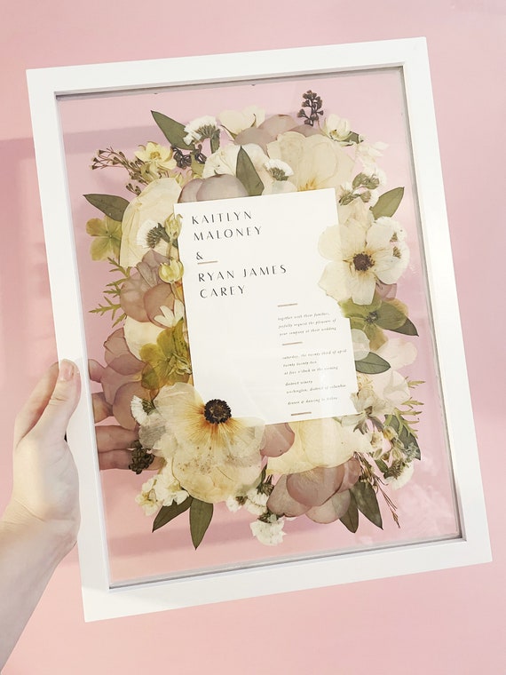 White Wood Frame  Wedding Flower Preservation Frame – Element Design