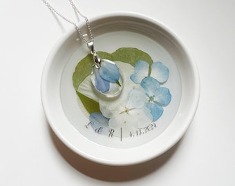 Pressed Wedding Flowers, Ring Dish, Wedding Bouquet Dish, Wedding Memento, Wedding Keepsake, Keepsake Ring Dish, Personalized Wedding Plate