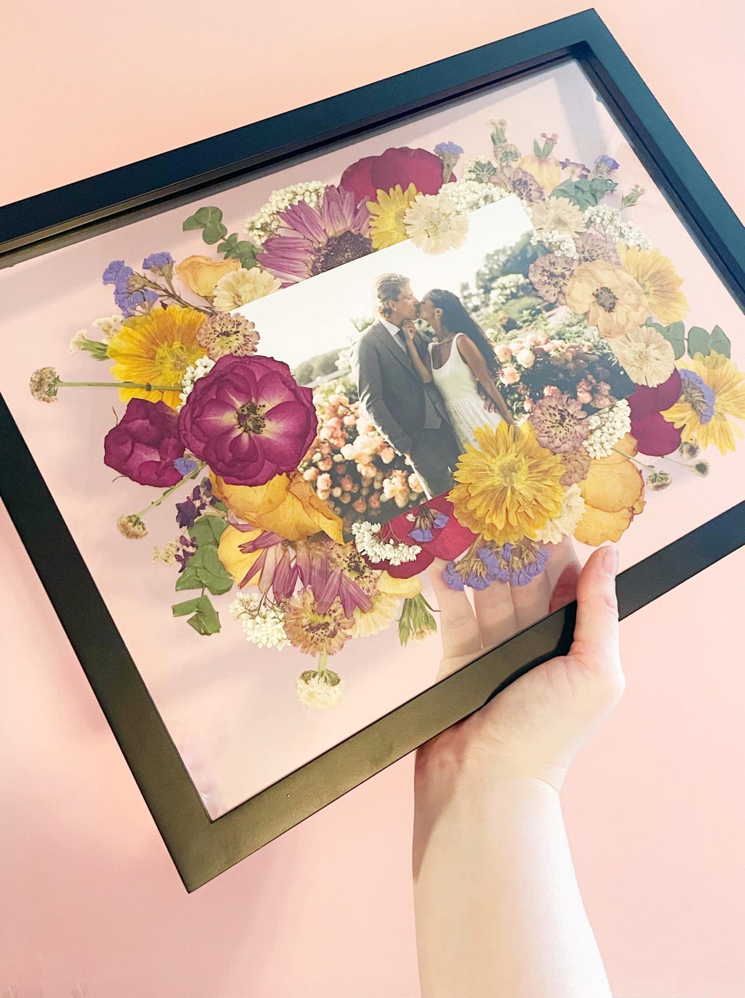 Pressed & Framed Wedding Bouquet: Custom Flower Art Memento