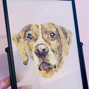Floral Pet Portrait, Pressed Flower Portrait, Pet Gifts, Custom Portrait, Pressed Flowet Art, Framed Pet Portrait