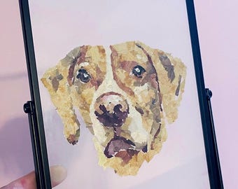 Custom Pressed Flower Pet Portrait: Unique Floral Art