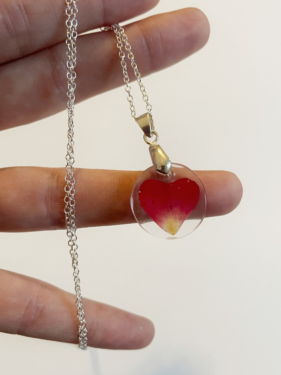 ☆TATIANA☆ Rose Flower Heart String Necklace NZ2122 Sterling Silver Pink Rose Flower Heart Necklace – Tracy Ann
