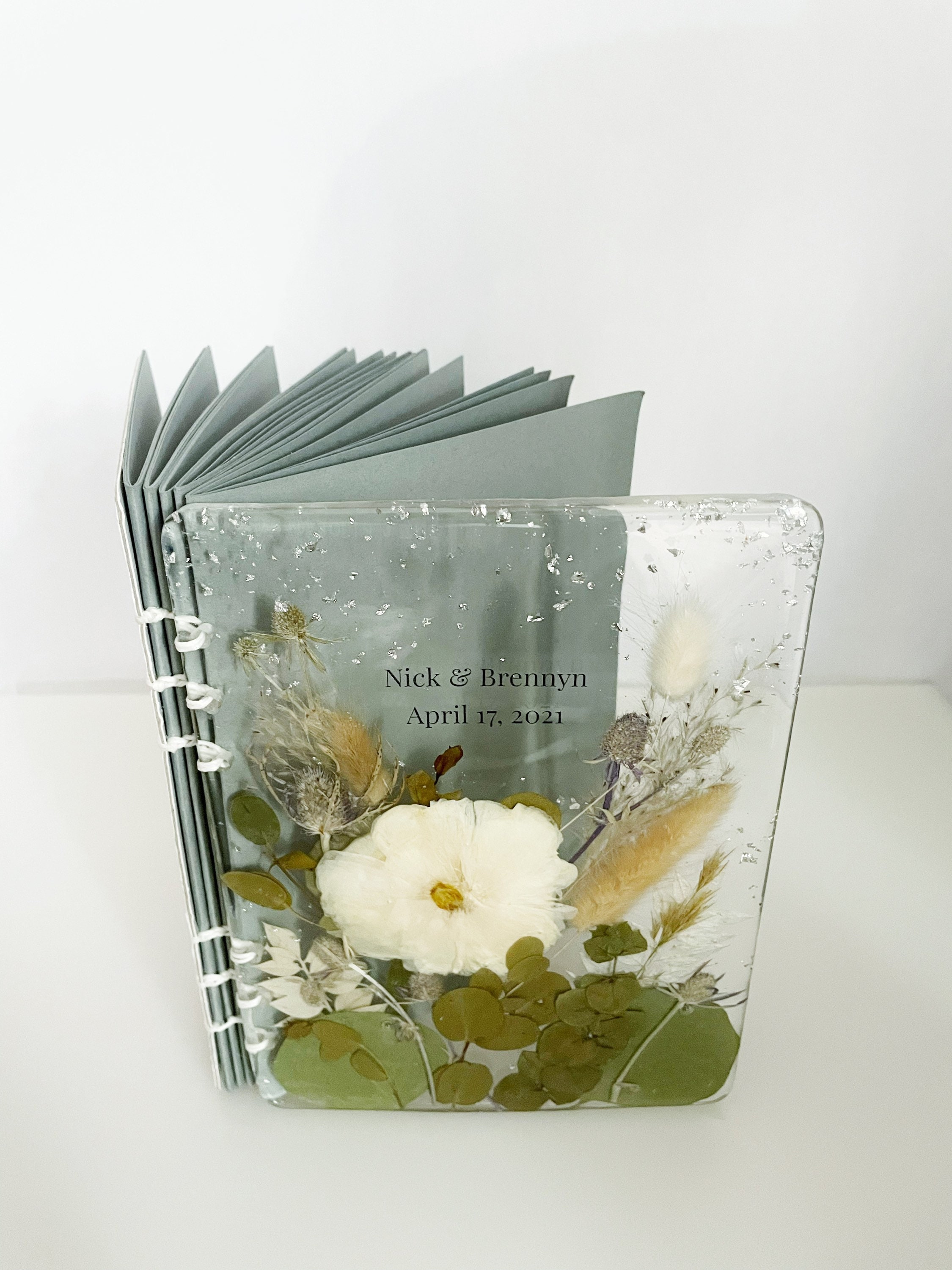 Custom Wedding Flower Album Floral Guestbook Preserved Etsy