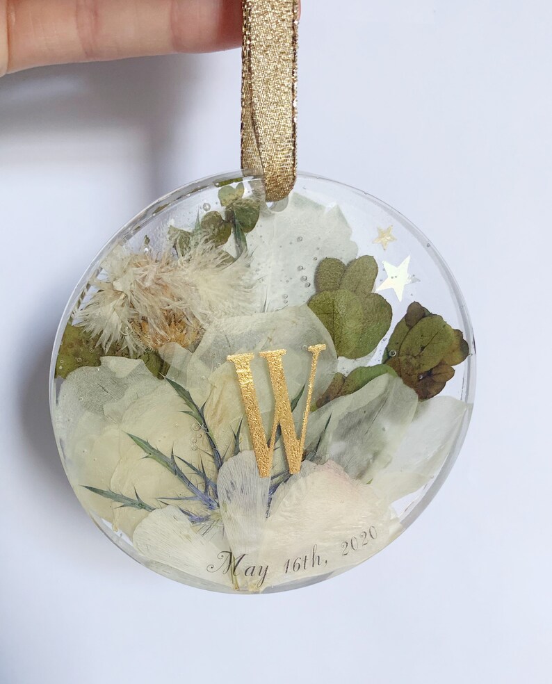 Pressed Wedding Flowers Wedding Bouquet Ornament Wedding Etsy