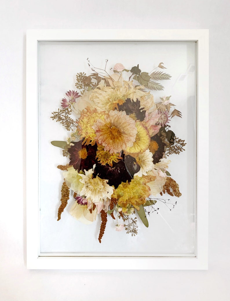 Pressed and Framed Wedding Bouquet Custom Wedding Flower Art Etsy