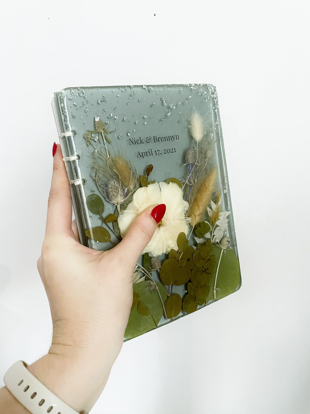 Custom Wedding Flower Album Floral Guestbook Preserved Etsy