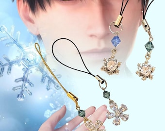 Dainty Subtle Love and Deepspace Zayne Snowflake Jasmine Phone Chain Charm Keychain