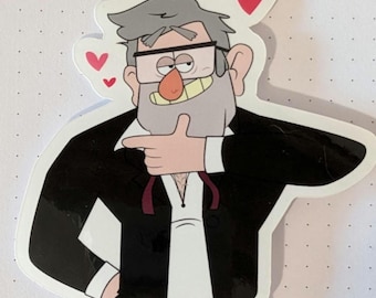 Flirty Grunkle Stan Bumper Laptop Vinyl Sticker  Gravity Falls Stanley