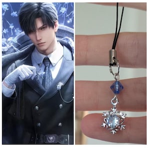 Dainty Love and Deepspace Zayne Snowflake Phone Chain Charm Keychain