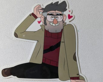 Flirty Grunkle Stanford Pines  Bumper Laptop Vinyl Sticker  Gravity Falls Stan Ford