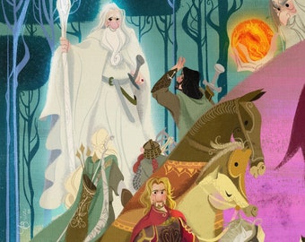 the white wizard & the golden king print