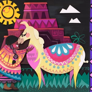it&#39;s a tiny little world - llama & baby girl