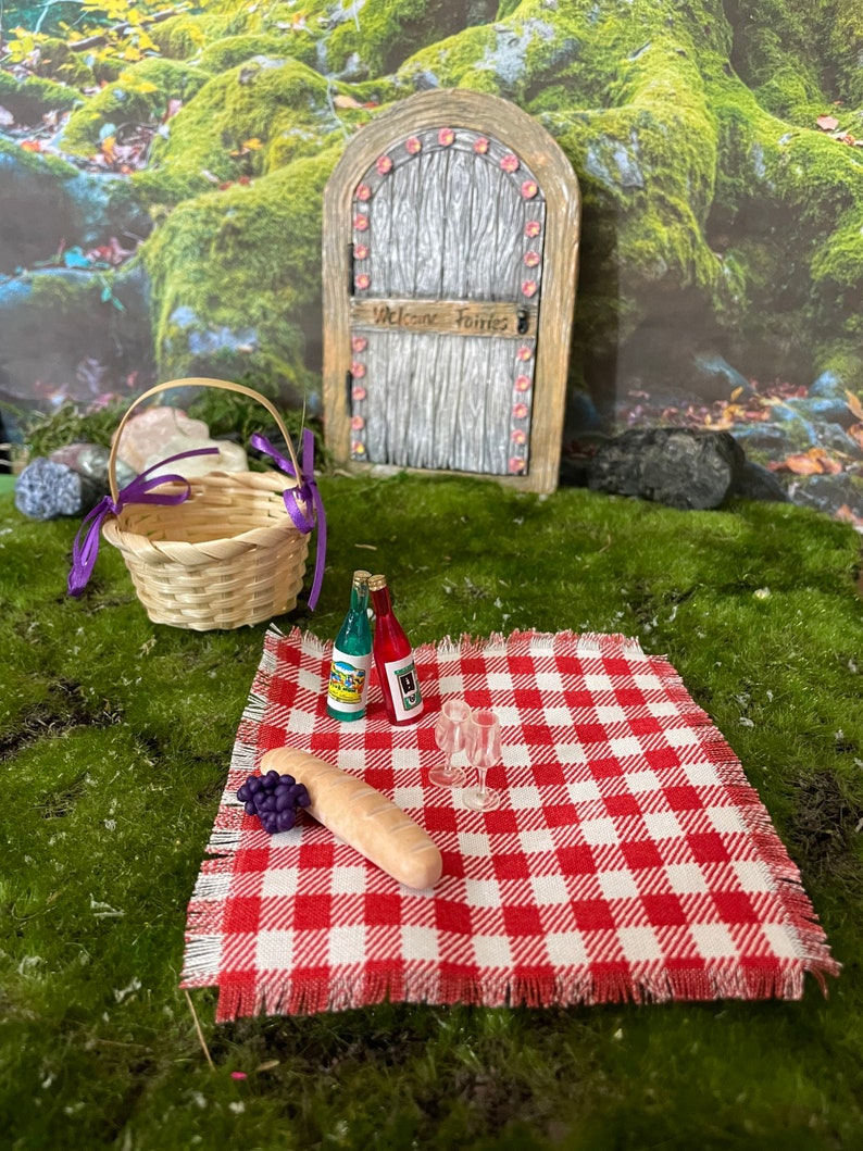 Fairy Garden Picnic Fairy Picnic Basket Dollhouse Picnic Etsy