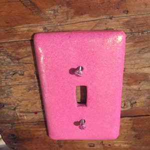 Pink glitter light switch plate Hot pink glitter toggle cover Single toggle cover Hot pink sparkle switchplate specialized custom orders image 3