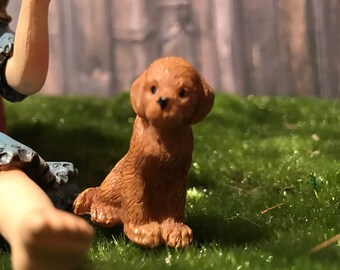 Miniature Dog Food Bowl, Water Bowl, Dollhouse Miniatures, Fairy Garden  Accessories, Dog Toy Tug of War Pull Toy, Mini Dog Toys, Brown Puppy 