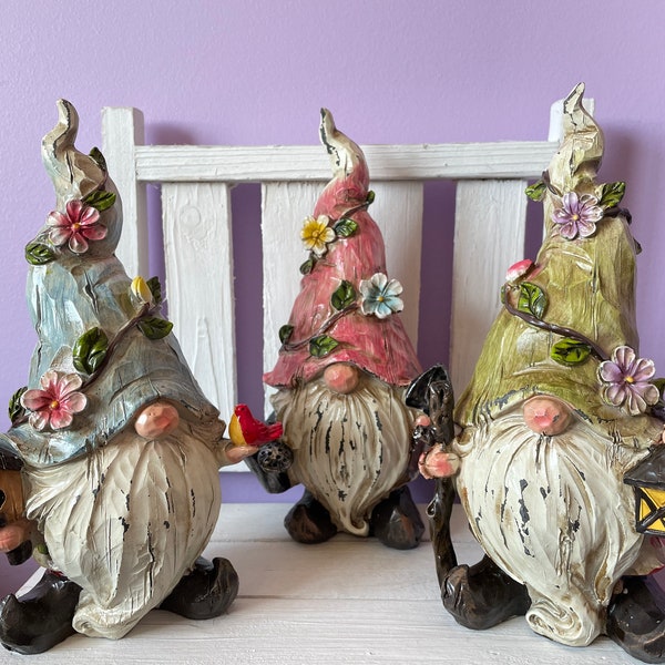 GNOME POWER!  Choose from one of these three gnomes or more! These gnomes are looking for a home in your miniature garden!