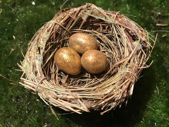 Gold Eggs in a 3 Glitter Bird Nest Ornament. If You Find a Bird Nest in  Your Christmas Tree, You Will Have Good Luck Throughout the Year. -   Canada
