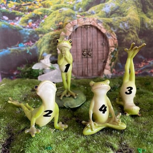 Sweet Namaste yoga frogs figurine Standing Namaste Pose  yoga frog Bhujangasana Frog Shoulderstand pose