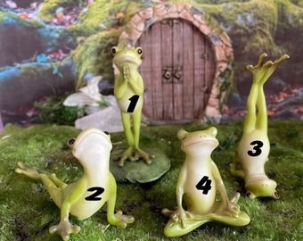 Sweet Namaste yoga frogs figurine Standing Namaste Pose  yoga frog Bhujangasana Frog Shoulderstand pose