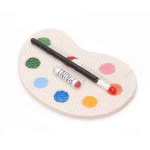 Palette de peinture miniature, miniatures de maison de poupée, embellissement de scrapbooking de peintre, présentoirs de jardin miniatures, accessoires de fées, fée peintre