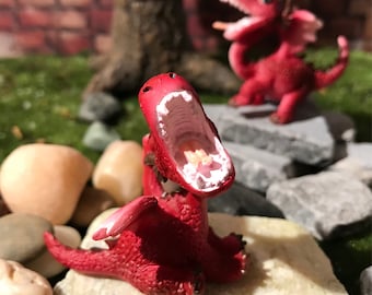 Sweet miniature red roaring dragon, miniature garden supply, fairy garden accessories, terrarium supply