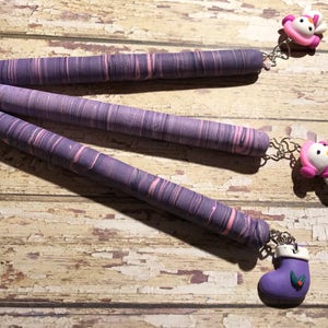 Refillable pink and lavender polymer clay pens great for arthritis stocking stuffers hostess gifts childrens gift teachers gift writers gift image 1