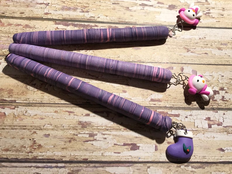 Refillable pink and lavender polymer clay pens great for arthritis stocking stuffers hostess gifts childrens gift teachers gift writers gift image 1