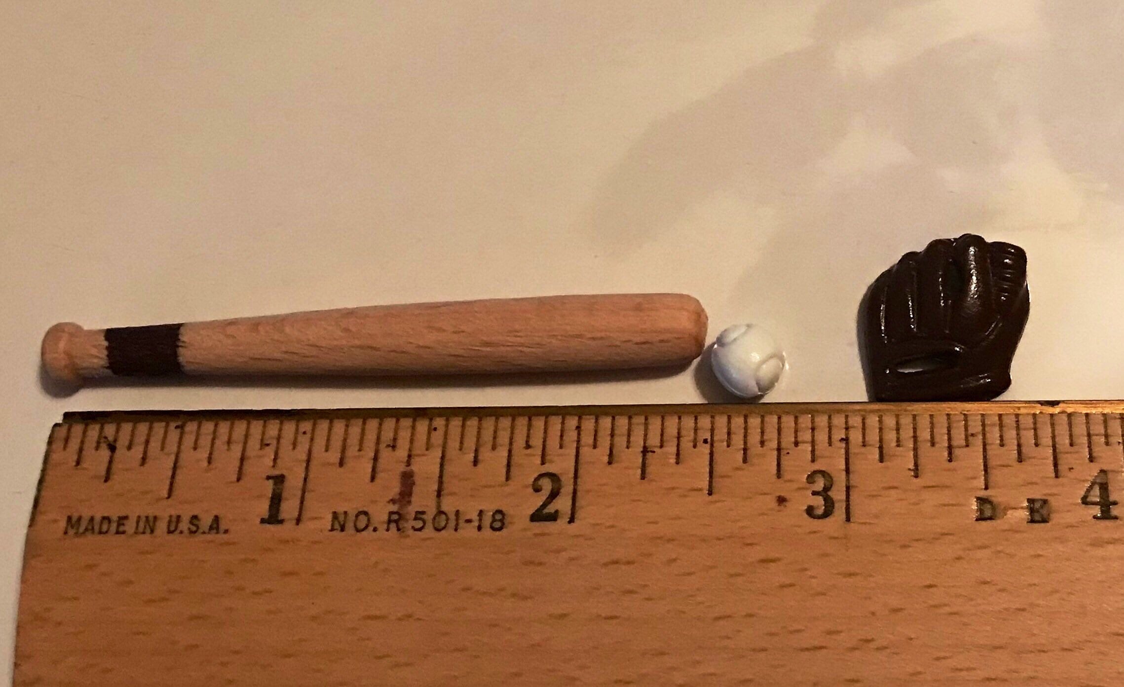 Miniature Baseball Bat and Ball. Dollhouse Miniatures Fairy Etsy