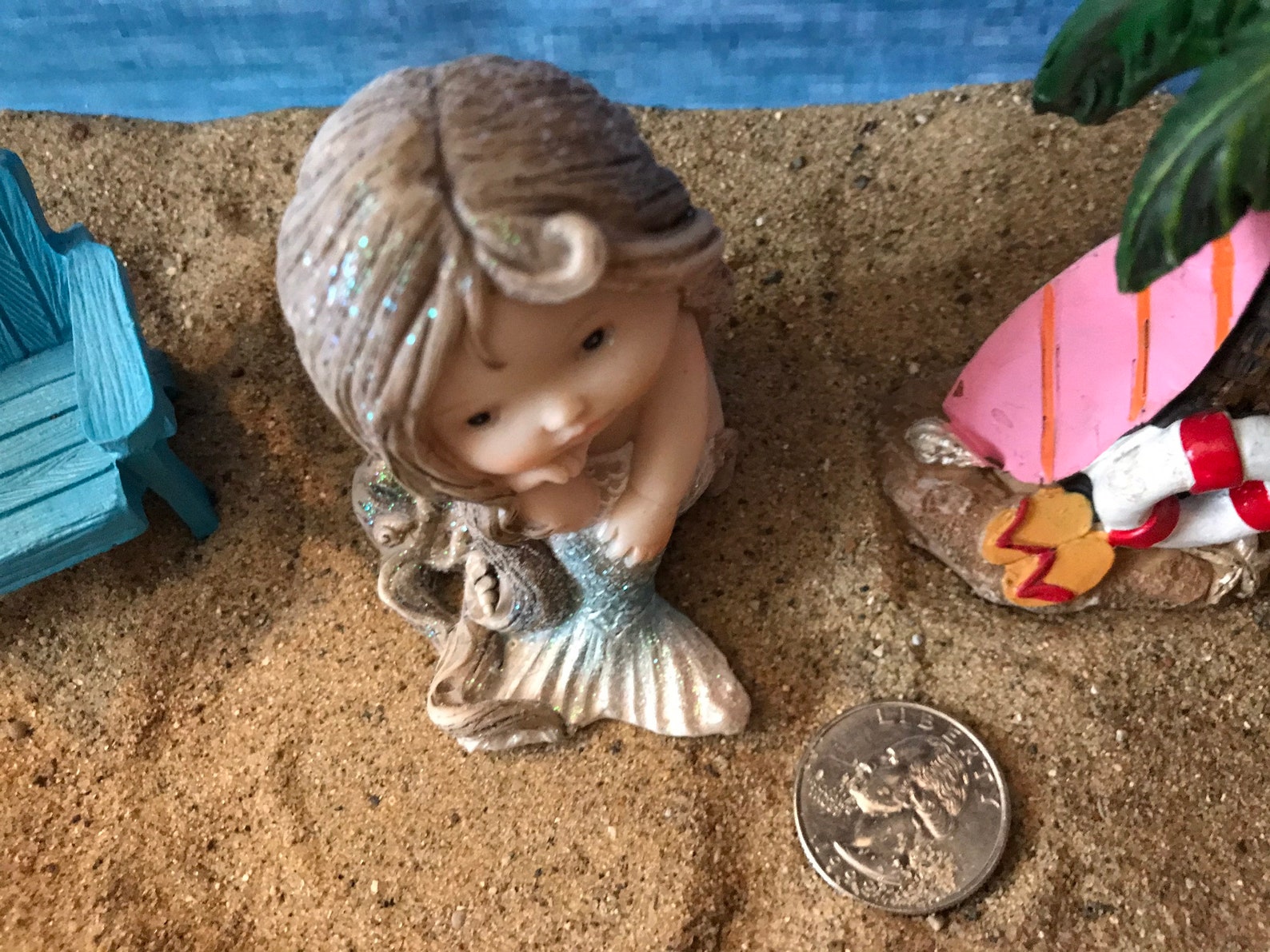 Wunderschöne sitzende Meerjungfrau Miniatur Meerjungfrau | Etsy