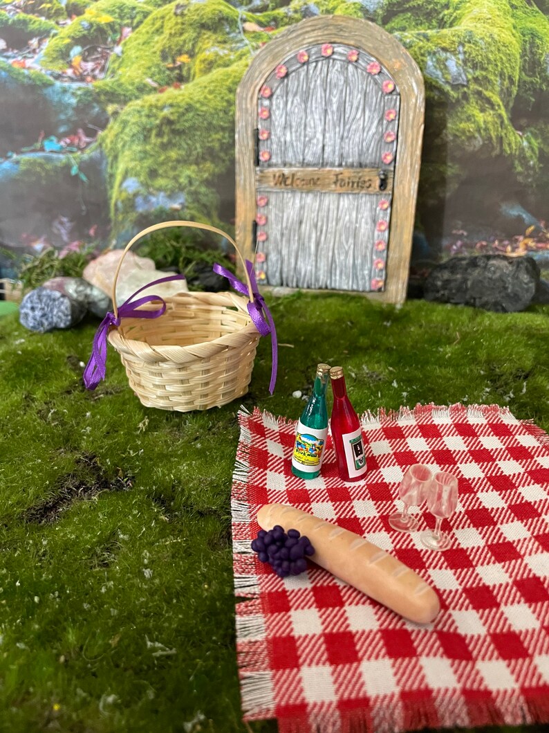 Fairy Garden Picnic Fairy Picnic Basket Dollhouse Picnic Etsy