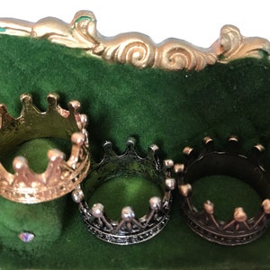 Fairy crown, tiny gold crown, tiny king crown, miniature crown, fantasy garden crown, fairy supplies, container garden supplies