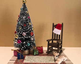 Christmas in Heaven memorial empty chair loved one in heaven Christmas tree deceased loved ones pet dog cat