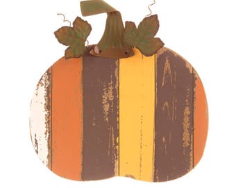 Rustic fall centerpiece for autumn through Thanksgiving fall colors wood pumpkin