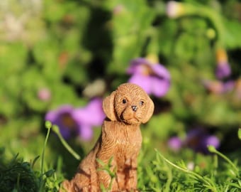 Adorable miniature puppy, fairy garden miniature, miniature dog, miniature brown dog terrarium, mini accessories