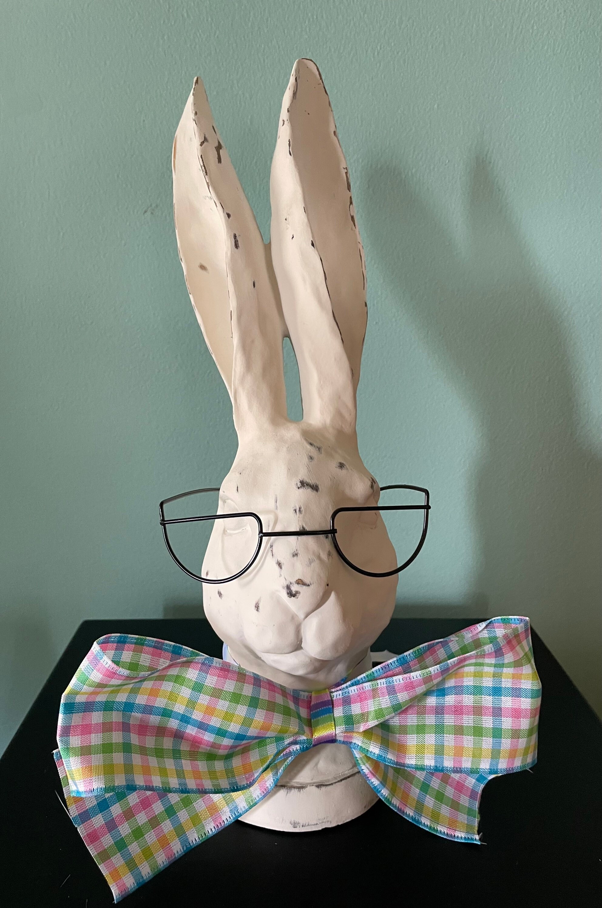 新しく着き Glasses With Rabbit Easter Distressed and Tie Bow Floppy Clothing