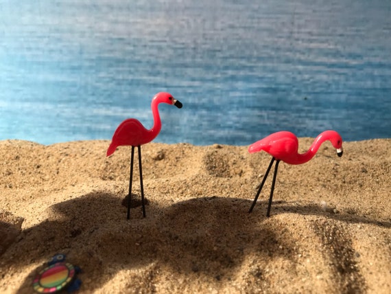 Lot De 100 Mini Flamants Roses En Résine Phosphorescente - Décorations Pour Jardin, Aquarium, Gâteau, DIY - Taille ~1.8 Cm