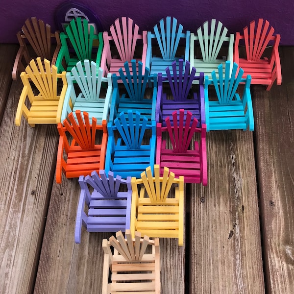 Adirondack chair Spring decoration Barbie Chair porch decoration beach chair coastal chair seaside mini fairy garden chair cupcake holder