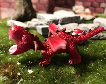 Sweet miniature red roaring dragon, miniature garden supply, fairy garden accessories, terrarium supply