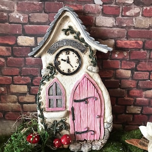 Miniature CLOCK TOWER fairy garden door with door that opens miniature door fairy garden accessories fairy supplies gnome door