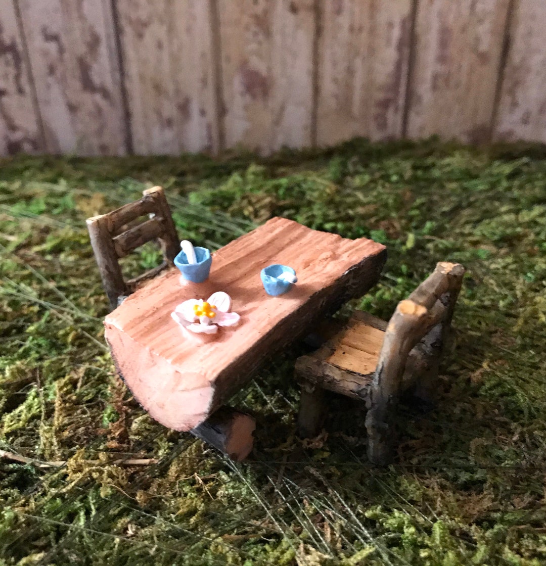 DOLLHOUSE MINI BENCH Model Table And Chair Furniture Ornaments Simple