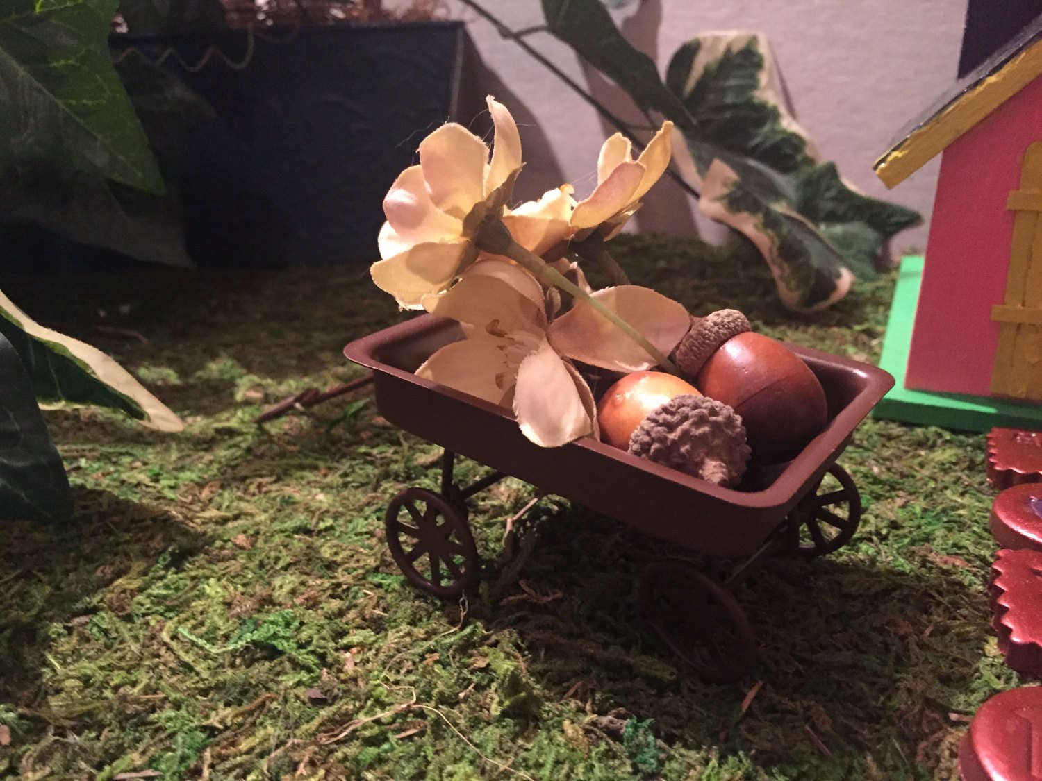 Rustic Mini Tin Farm Wagon JE 01190 Miniature Fairy Garden  641171534842