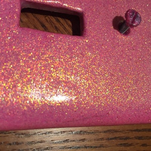 Pink glitter light switch plate Hot pink glitter toggle cover Single toggle cover Hot pink sparkle switchplate specialized custom orders image 2