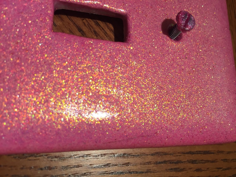 Pink glitter light switch plate Hot pink glitter toggle cover Single toggle cover Hot pink sparkle switchplate specialized custom orders image 2